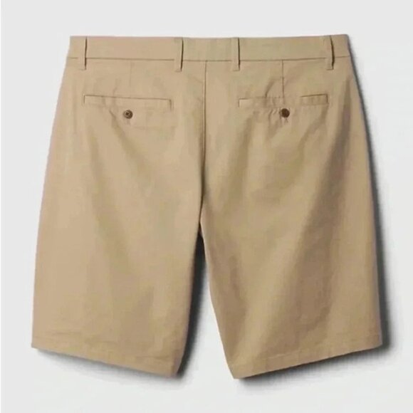 GAP Men’s Shorts 12” Stretch Casual Flat Front Chino Shorts Iconic Khaki Tan 31 - Picture 3 of 14